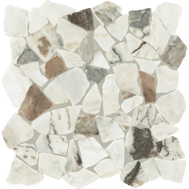 Daltile Gamma Natural Stone Pebble Wall and Floor Mosaic Tile (Set of 10) - Silver