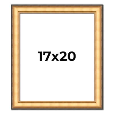 17x20 Frame Gold Plein Aire Solid Wood Picture Frame Width 2 Inches |