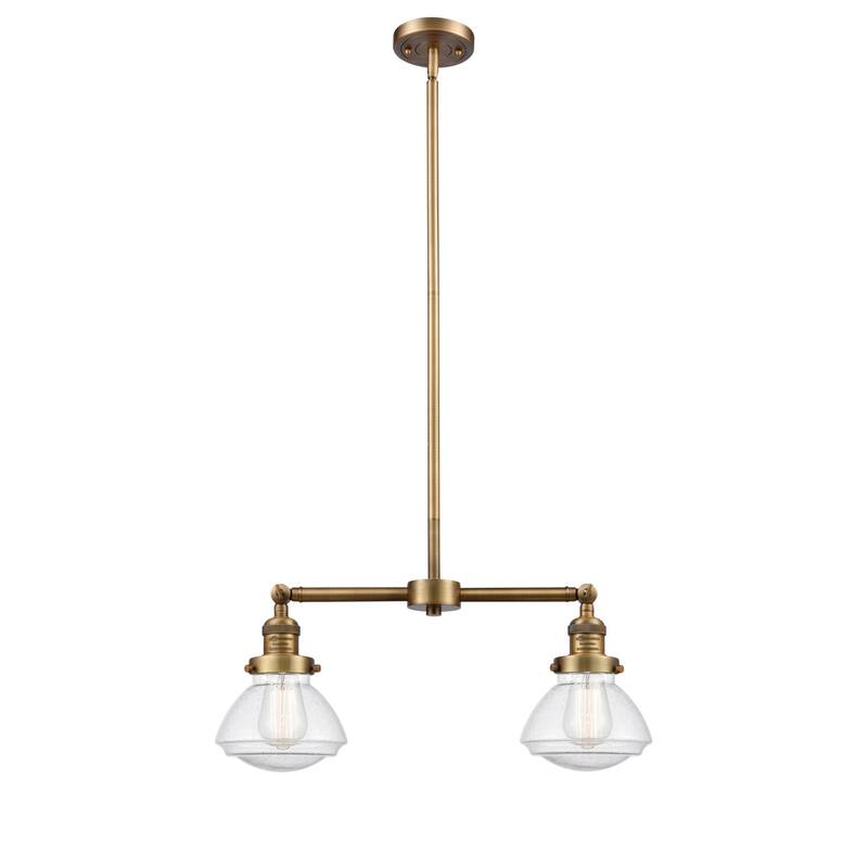 Innovations Lighting Olean 2 Light 22" Wide Chandelier - Brushed Brass / Seedy