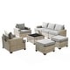 preview thumbnail 56 of 62, XIZZI 8-Piece Patio Wicker Furniture Conversation Set with Coffee Table