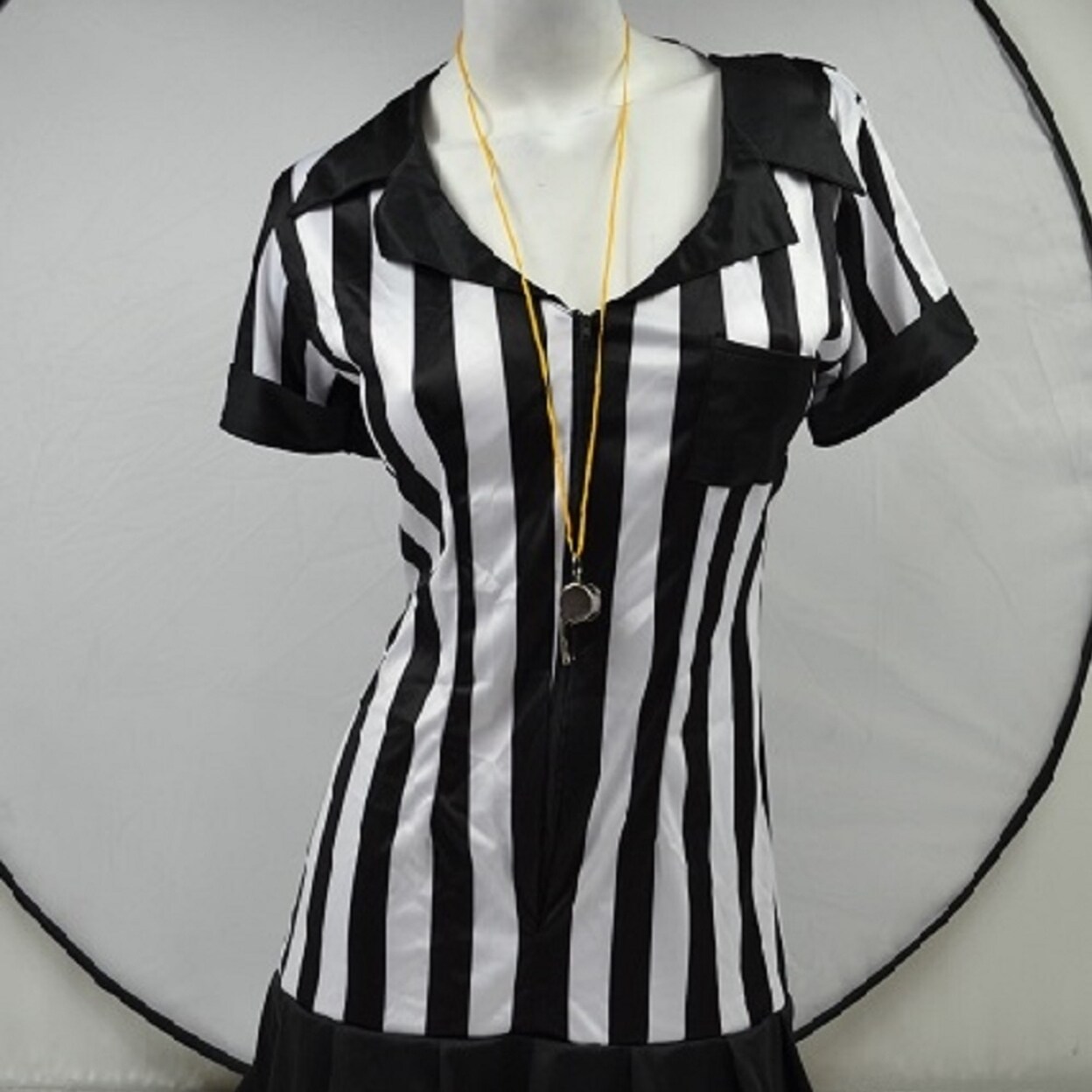 Shop Halloween Costume 2 Piece Women Sexy Adult Role Play Referee Striped Uniform Overstock 23023698
