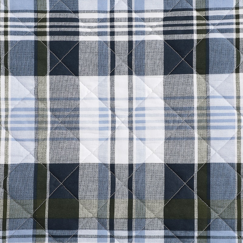 Tommy Hilfiger Bleecker Plaid Cotton Blue Quilt Set