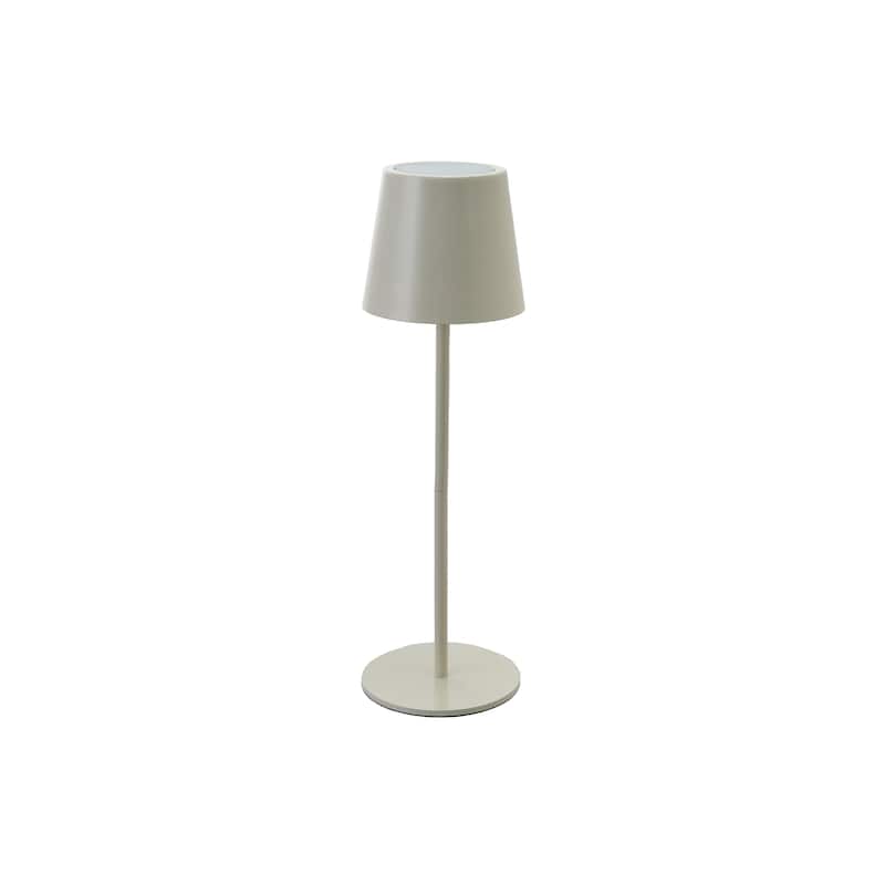 Metal LED Rechargeable Table Lamp with Touch Sensor, White - 4.3"L x 4.3"W x 14.5"H - White Finish