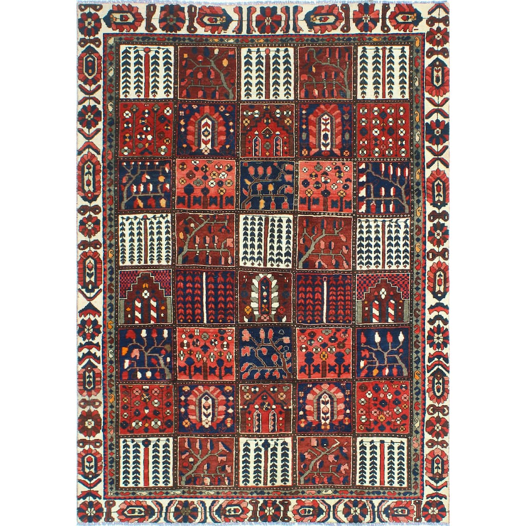Fine Vintage Bakhtiari Ardleigh Red/Navy Rug - 6'4" x 9'2"