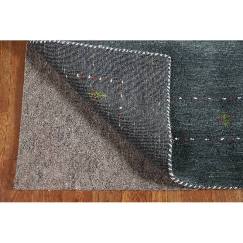 Hand Knotted Oriental 100% Wool Carpet Tribal Tribal Greys & Charcoal Gabbeh Area Rug - 5' 9'' X 4' 0''