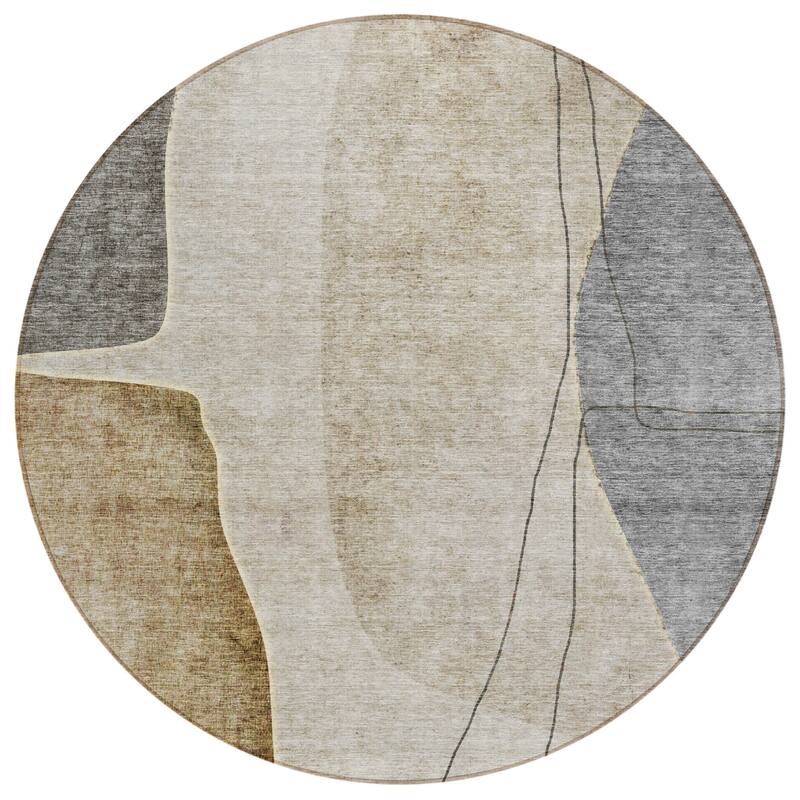 HomeRoots Abstract Transitional Rectangle Outdoor Rug