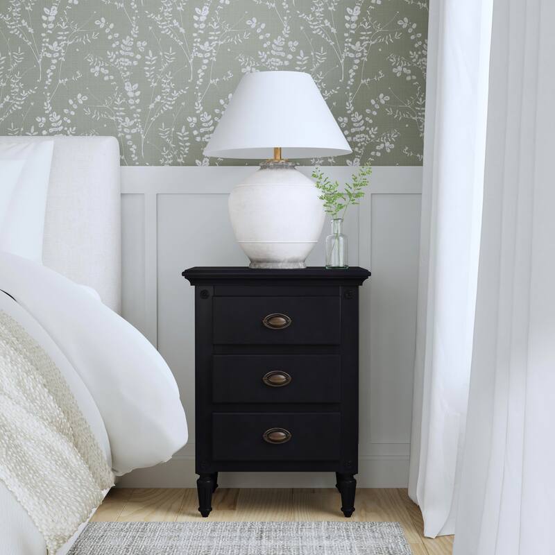 Easterbrook 3-Drawer Nightstand - Black - 3-drawer