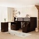 preview thumbnail 3 of 7, Espresso Low Study Twin Size Loft Bed with Storage Steps and Portable, Desk