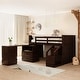 preview thumbnail 3 of 7, Espresso Twin Pine Loft Bed with Storage Steps, Movable Desk, Drawers, Guardrail
