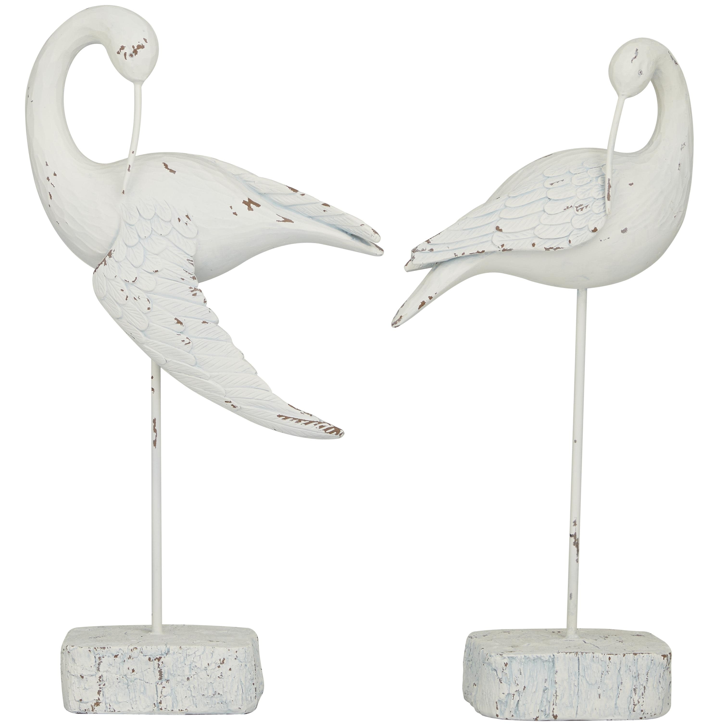 Polystone Bird Decorative Sculpture - Set of 2 White - Roche River Decor