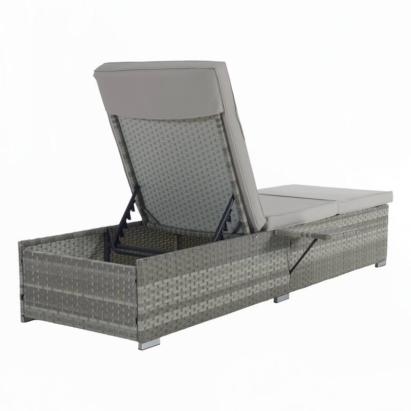 Outdoor Chaise Lounge Chair Set of 2 with Adjustable Backrest