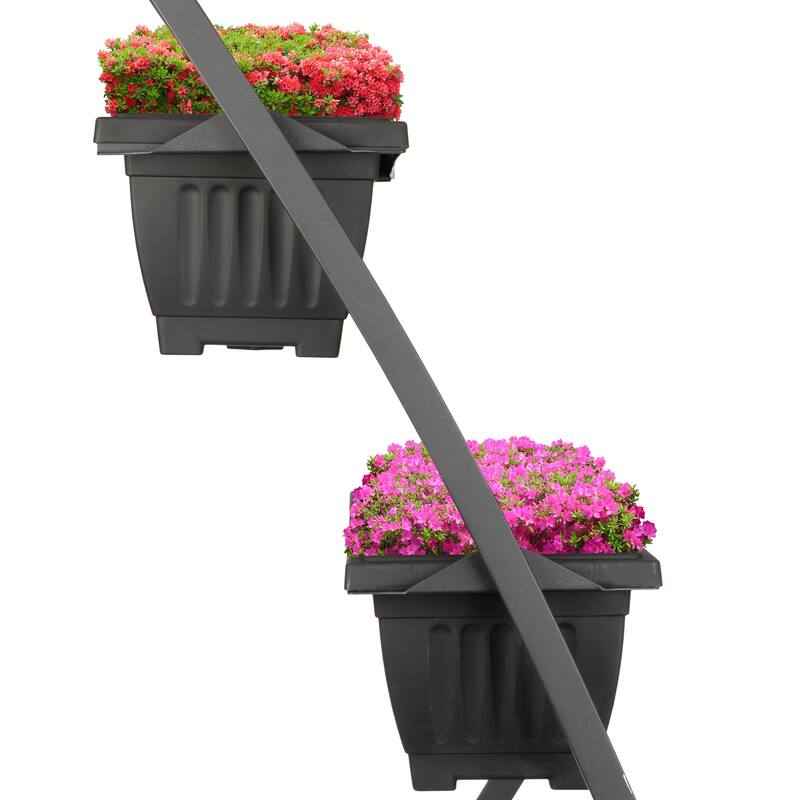 Raised Garden Beds - 4 Tier Vertical Garden Planter - Planters for Outdoor Plants by Pure Garden (Black)
