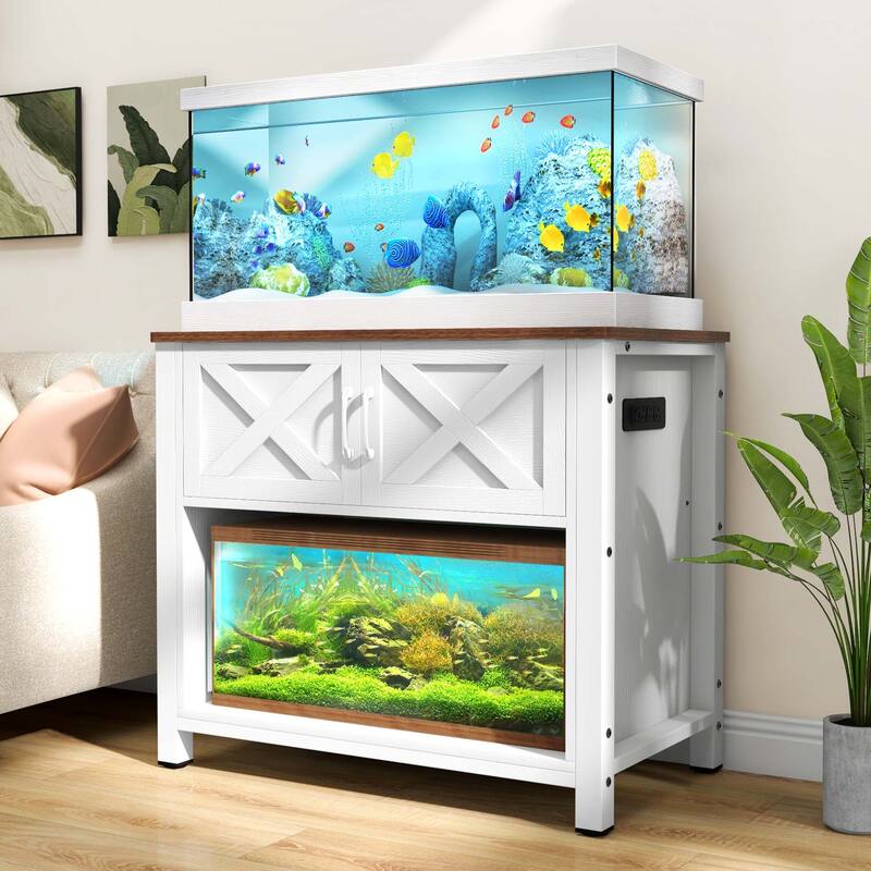 Aquarium Stand Cabinet 40-50/55-75 Gallon Fish Tank Stand with Power Outlets