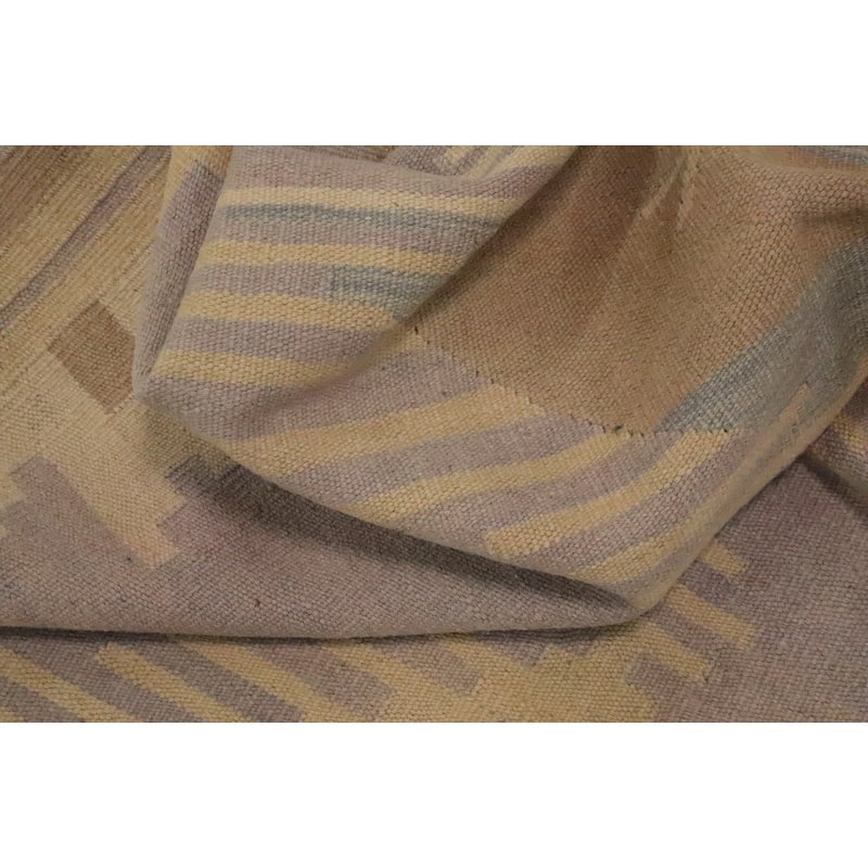 Hand Woven Oriental 100% Wool Carpet Southwestern Tribal Purples Kilim Area Rug - 6' 9'' X 4' 10''