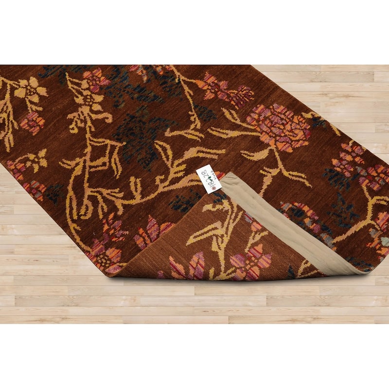 Hand Knotted Michaelian & Kohlberg BrownTibetan 100% Wool Area Rug - 3' 1'' x 6' 2''