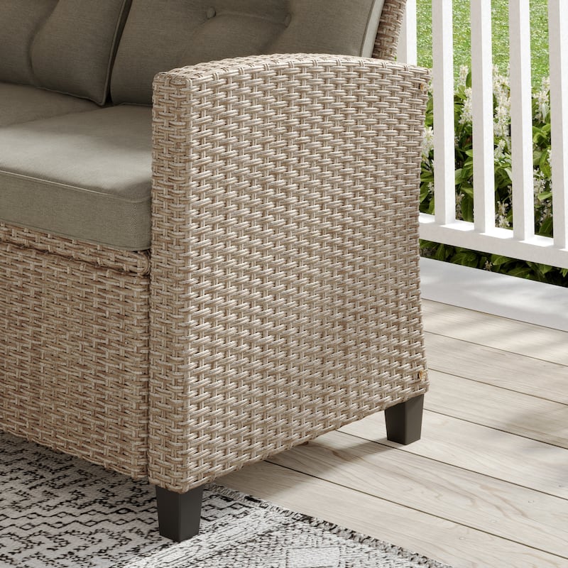 Corvus Armitage 4-piece Outdoor Resin Wicker Chat Set with Cushions