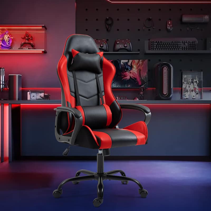 EROMMY Ergonomic Gaming Chair with Massage Lumbar, Rocking Function, Adjustable Support, 360° Swivel