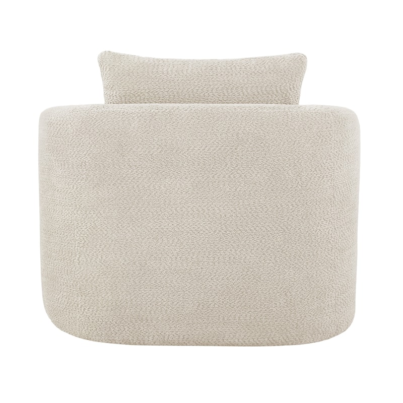 Upholstered Swivel Barrel Chair with Pillow