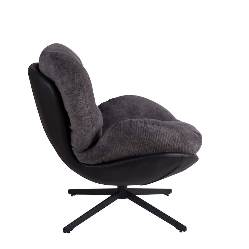 32.25" Chenille Swivel Lounge Chair
