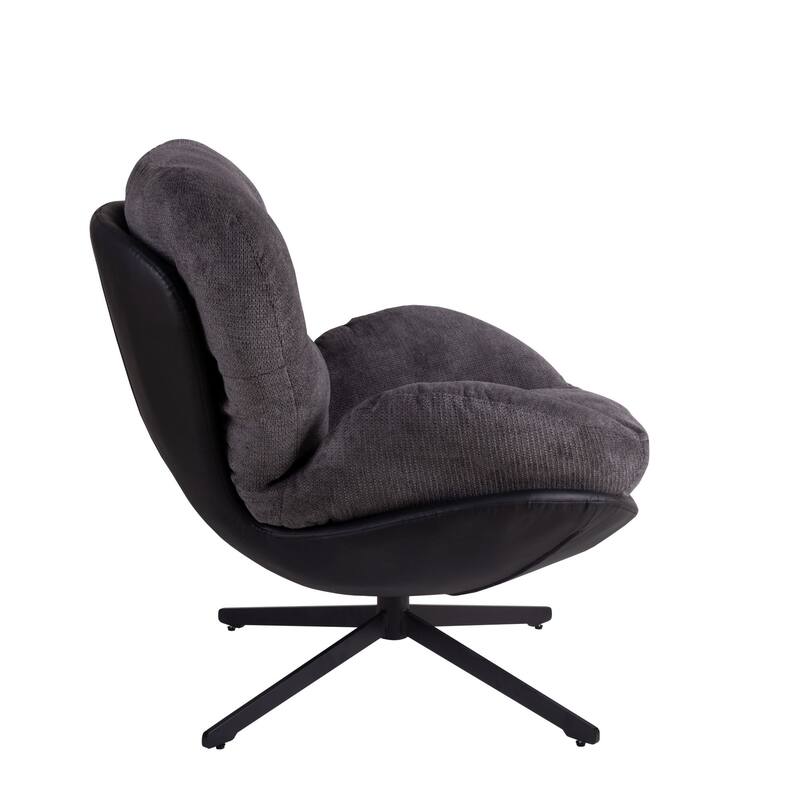 Swivel Accent Chair,Lounge Chair with Metal Base Frame,Comfy Single Leisure Sofa Chair Reading Chair with 360 Degree Swiveling