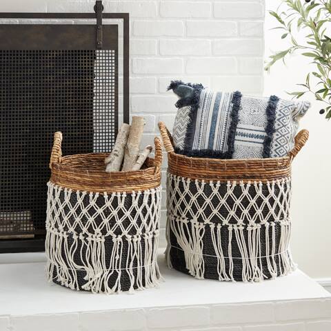 Plastic Boho Storage Basket (Set of 3) - 18