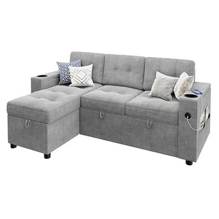 Versatile L-Shaped Sofa Bed with Pull-Out Sleeper - Bed Bath & Beyond ...