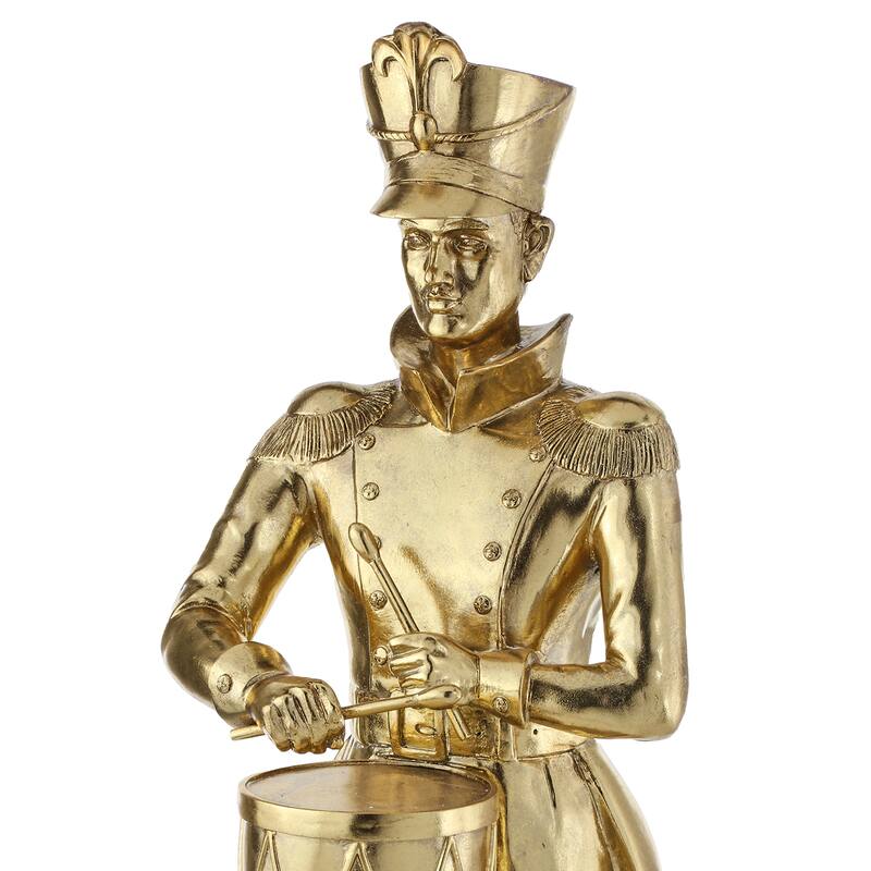 48" Resin Royal Court Soldier With Drum - Gold