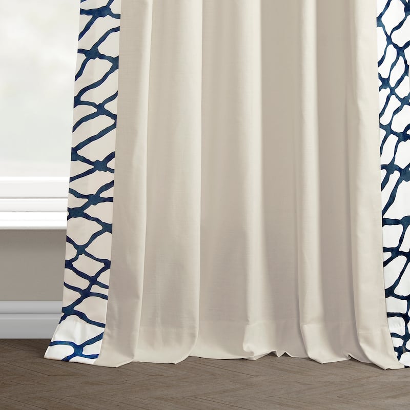 Exclusive Fabrics Ellis Solid Cotton Bordered Curtain (1 Panel)