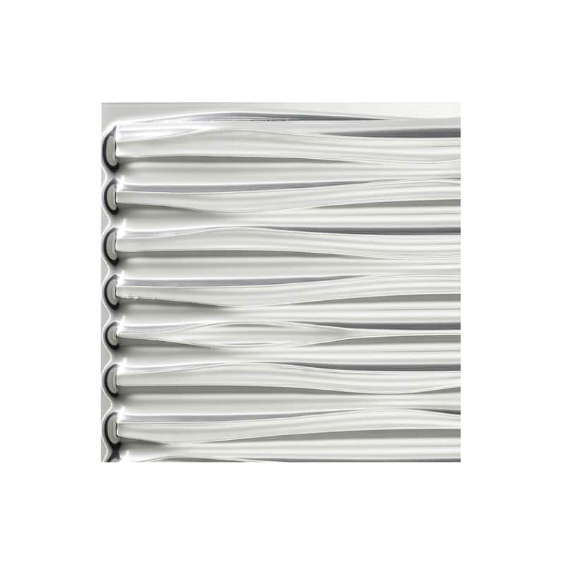 FASÄDE Dunes Horizontal Decorative Vinyl 2ft x 2ft Glue Up Ceiling Panel in Brushed Aluminum (5 Pack) - 12in x 12in Sample - Brushed Aluminum