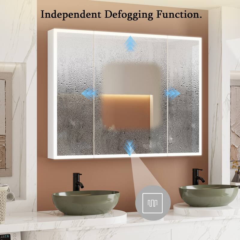 Eco-Friendly LED Light Mirror Adjustable FogResistant Storage Solution - 45.9"x34.6"