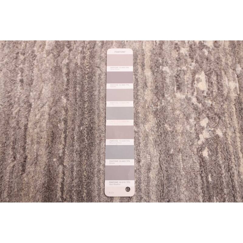 ECARPETGALLERY Hand Loomed Elysian Dark Grey Wool Rug - 7'10 x 8'0