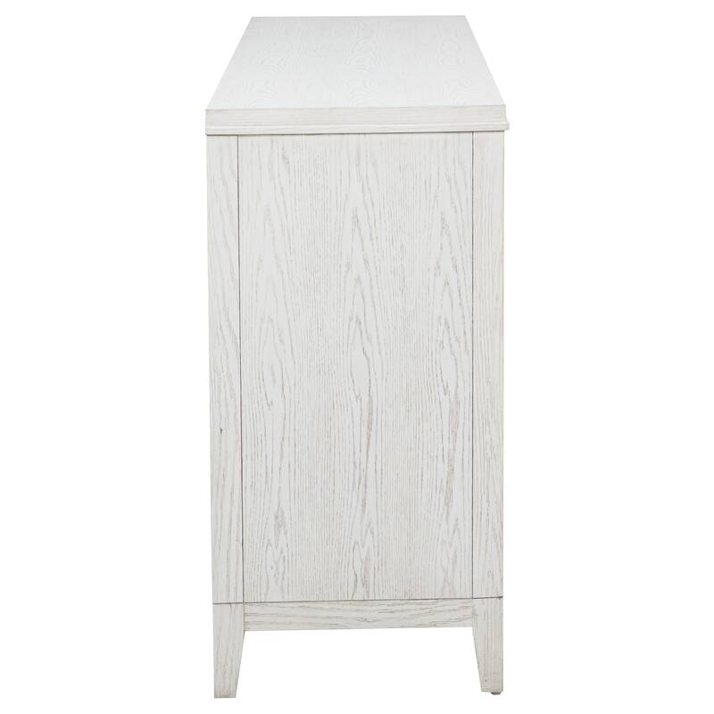 Marielle 6-drawer Dresser with Mirror Distressed White