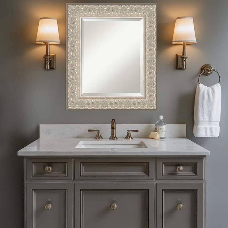 Luxe Beveled Framed Bathroom Vanity Wall Mirror
