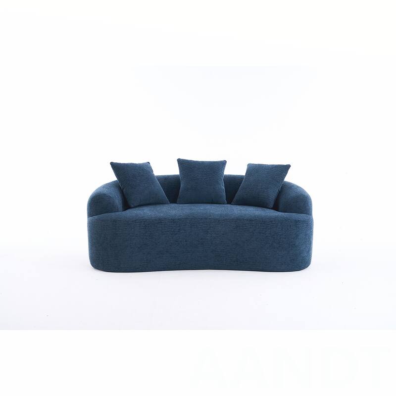 Chenille Fabric Loveseat Sofa