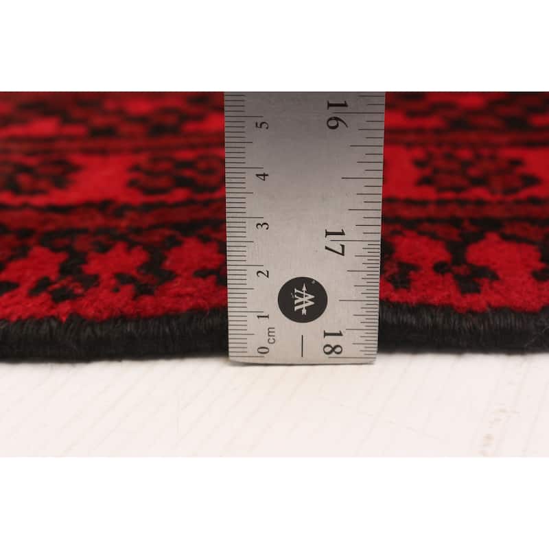 ECARPETGALLERY Hand-knotted Akhjah Red Wool Rug - 6'8 x 8'8
