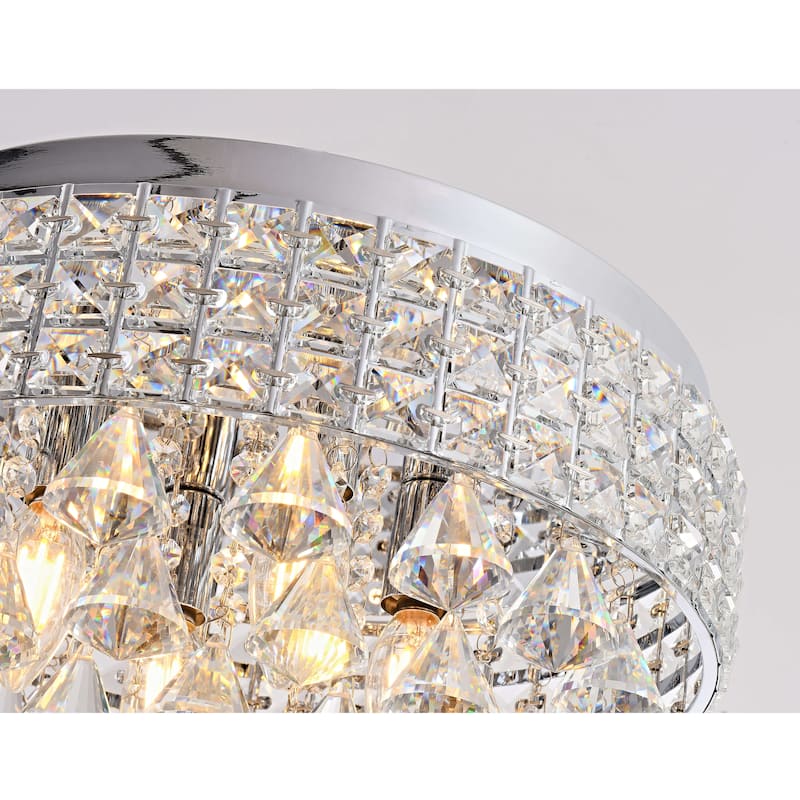 Silver Orchid Taylor Iron Shade Crystal Flush Mount Chandelier