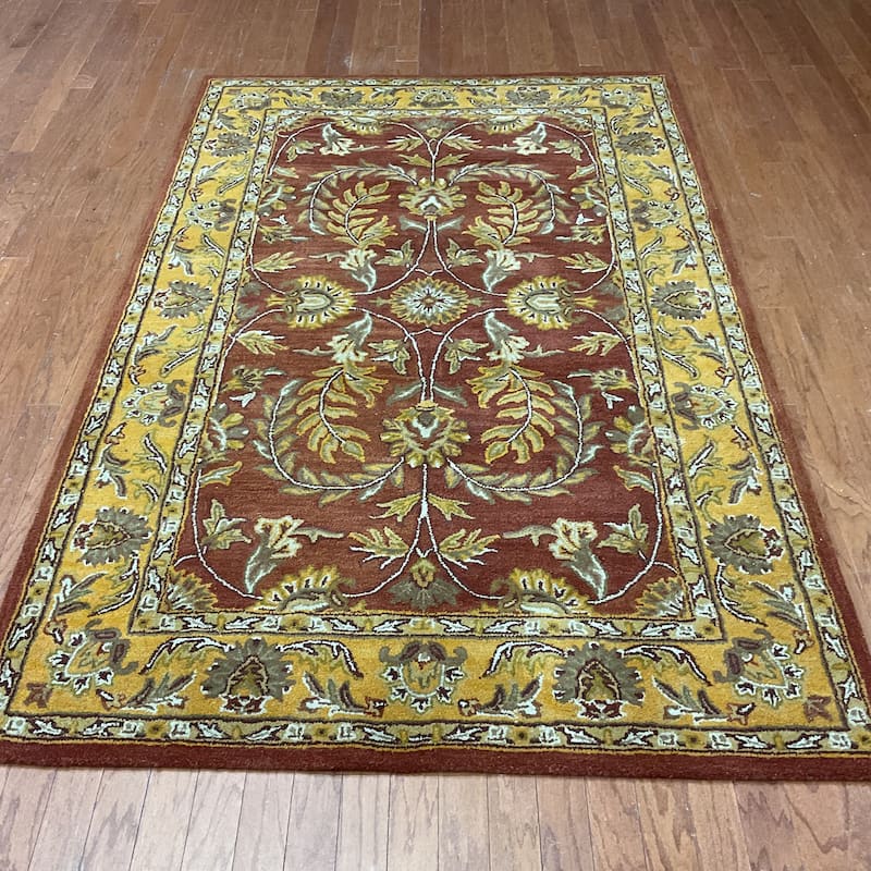 HERAT ORIENTAL Handmade Kashan Wool Rug - 5' x 8'