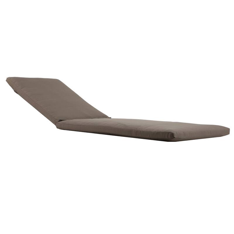 76 x 25 Outdoor Lounger Cushion, 2 Inch Thick Padding, Modern Gray Fabric