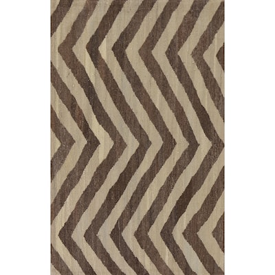 Chevron Style Kilim Oriental Area Rug Flatweave Wool Carpet - 3'1"x 5'2"
