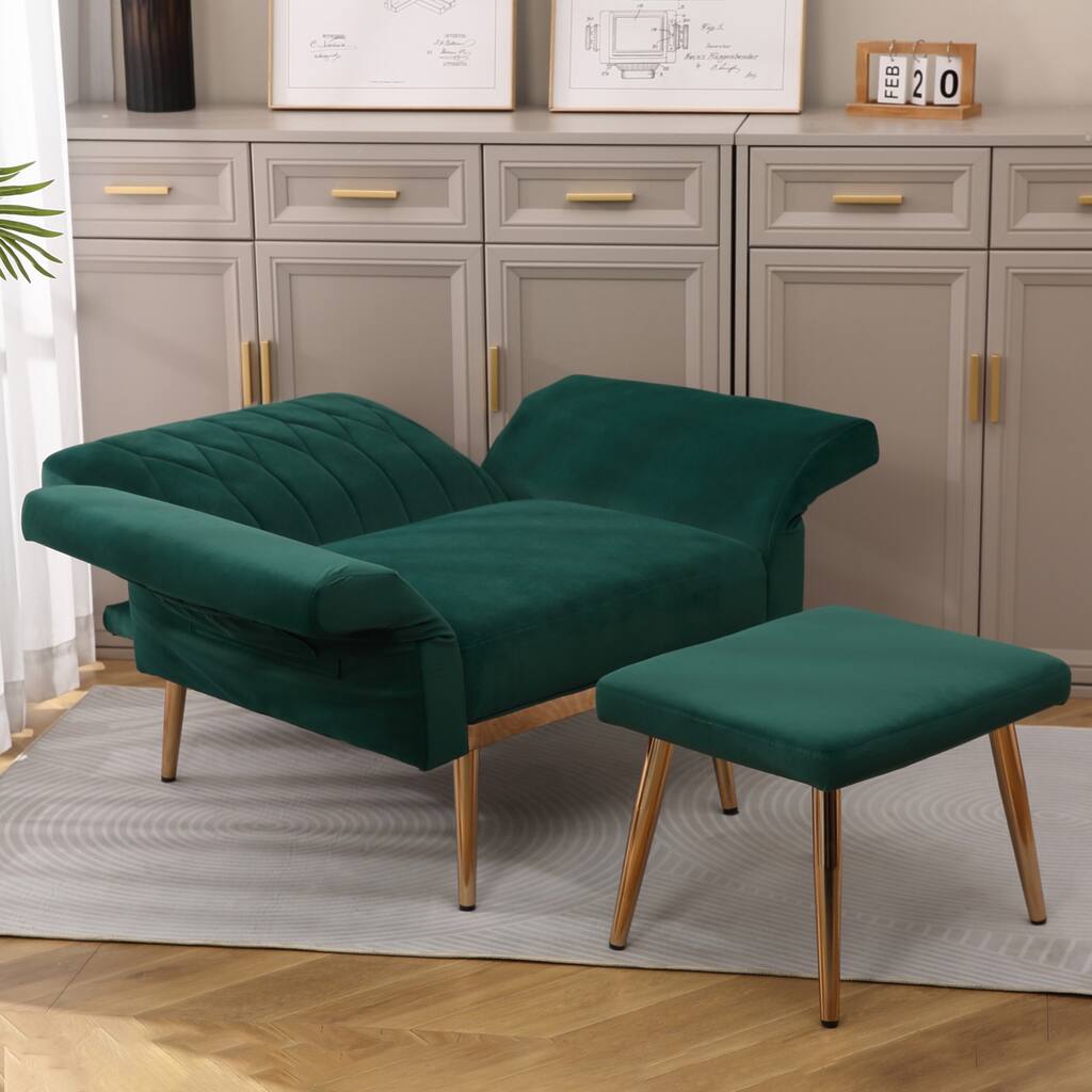 Elegant Accent Chair with Ottoman Set