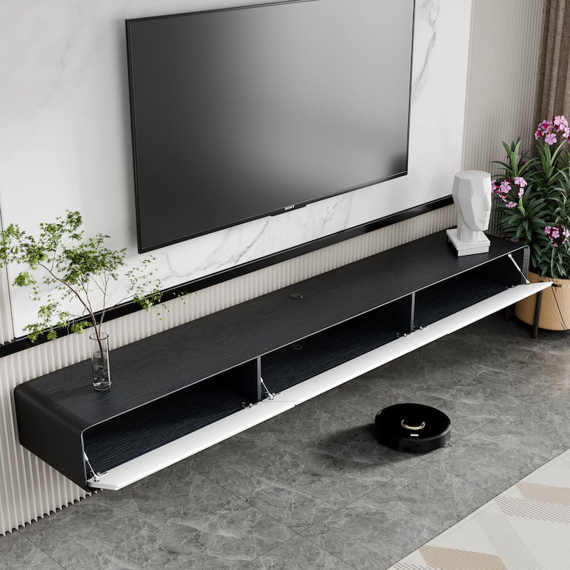 Modland 78" Modern Floating TV Stand Wall Mounted Media Control Center for Living Room - 78