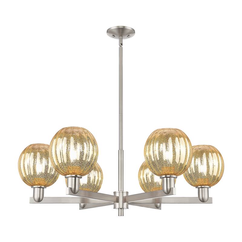 Innovations Lighting Downtown Urban - Preston - 6 Light 24" Globe Shade Stem Hung Chandelier