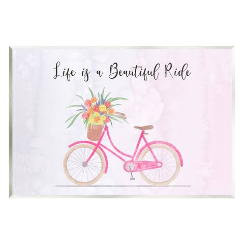Stupell Industries Life Is A Beautiful Ride Bicycle Wall Plaque Art by Ziwei Li