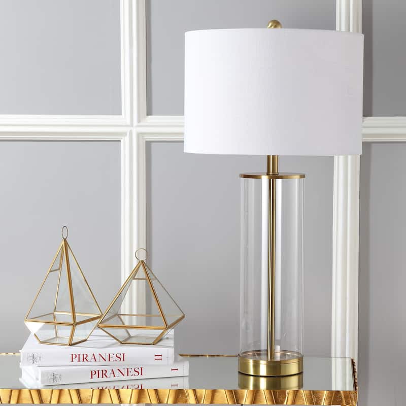 Parish 29" Glass LED Table Lamp, Clear/Chrome by JONATHAN Y
