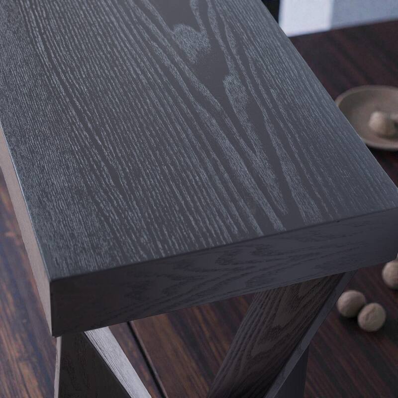 58.3" Modern Black Console Table with Crossed Legs, Narrow Entryway Table for Hallway Living Room or Office