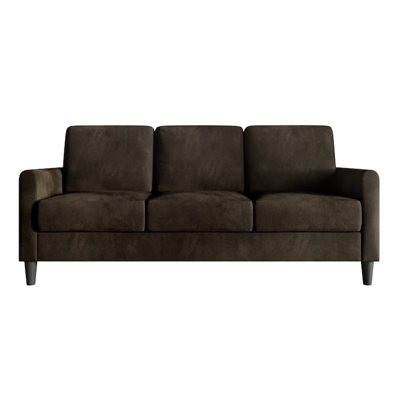 Clayfell Goliad Velvet Arm Sofa with Pocket Spring, Soft Cushions, Clean Lines Design