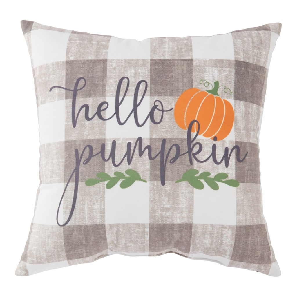 Hello Pumpkin Fall Graphic Throw Pillow