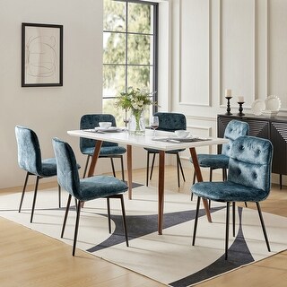 Dora Modern Tufted Upholstered Dining Chair with Metal Legs Set of 6 by ...