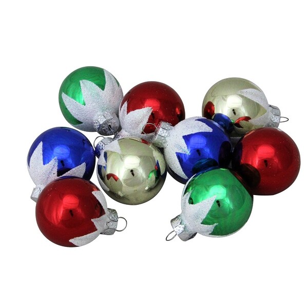 Shop 27-Piece Multi-Color Mini Glitter Glass Ball Christmas Ornament ...