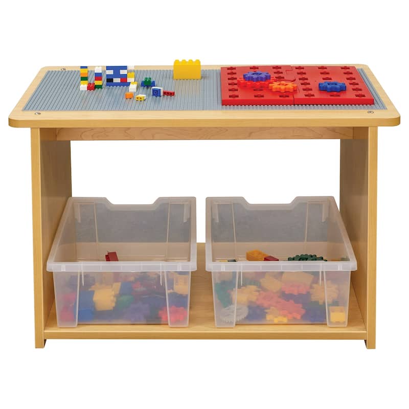 Tot Mate Laminate Preschool Play Center, Ready-To-Assemble, 2 Bins Included, (32" W x 20.5" D x 20" H) - N/A